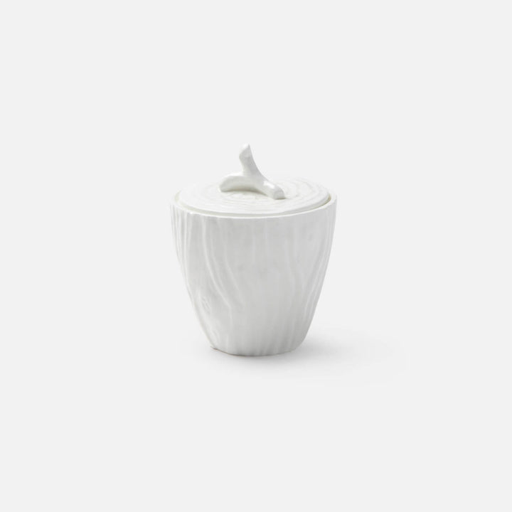 Willa White Faux Bois Sugar Pot Porcelain