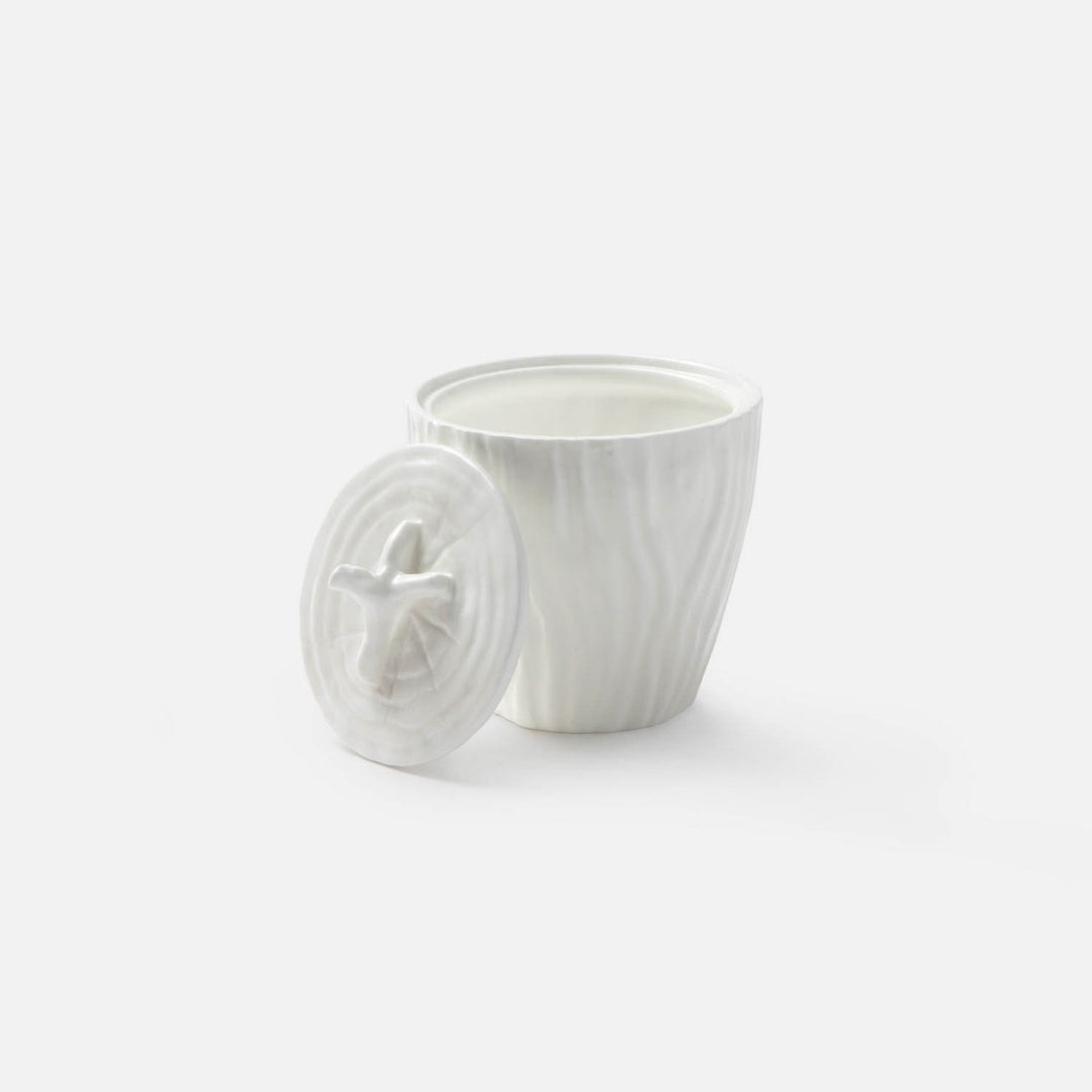 Willa White Faux Bois Sugar Pot Porcelain