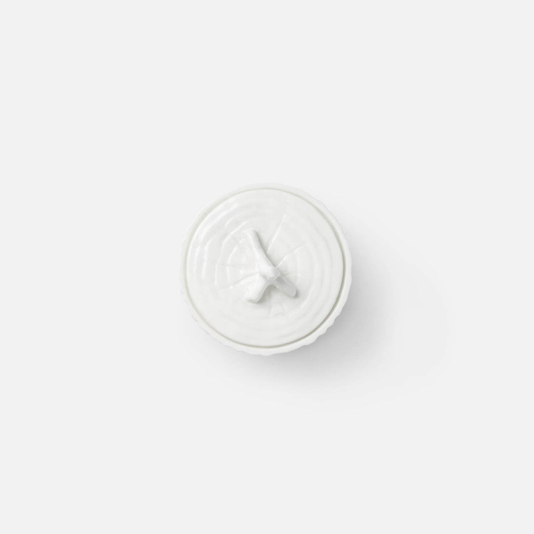 Willa White Faux Bois Sugar Pot Porcelain