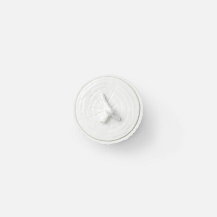 Willa White Faux Bois Sugar Pot Porcelain