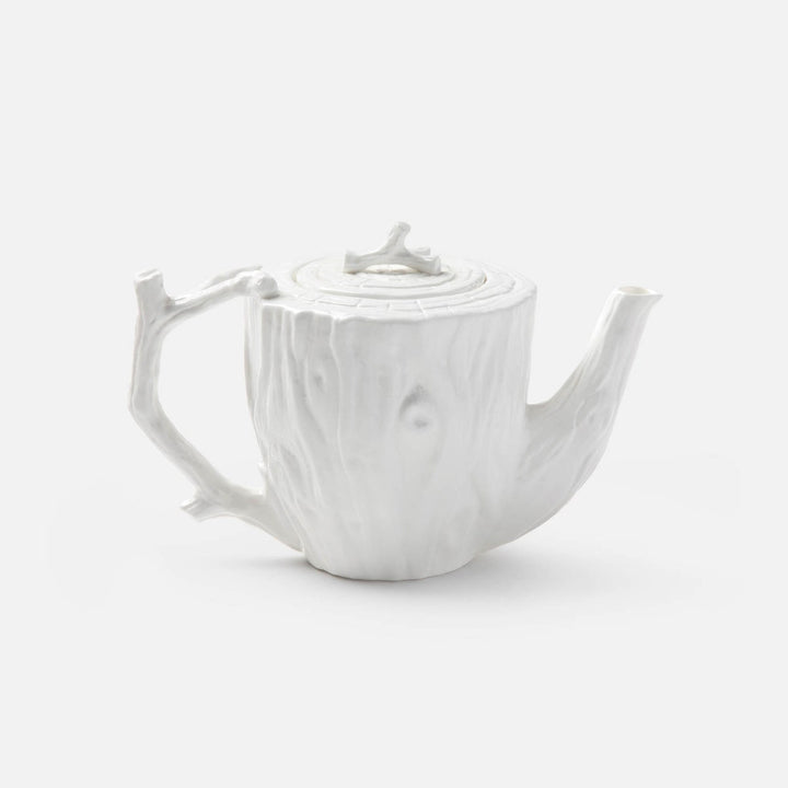 Willa White Faux Bois Teapot Porcelain