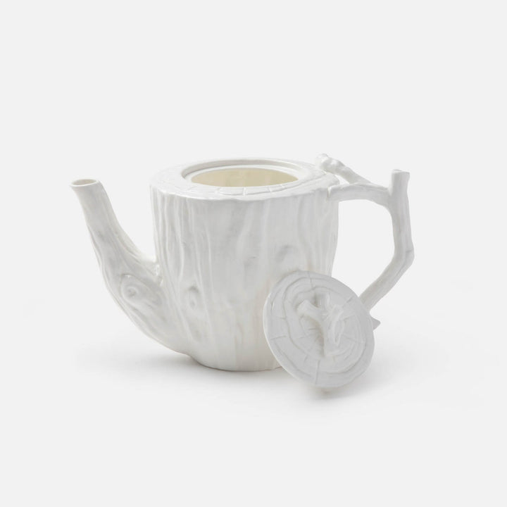 Willa White Faux Bois Teapot Porcelain