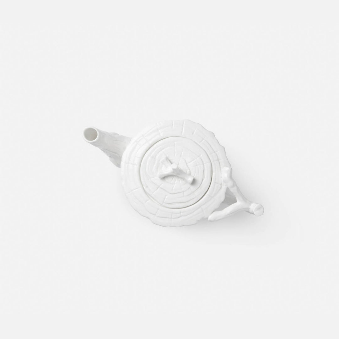 Willa White Faux Bois Teapot Porcelain
