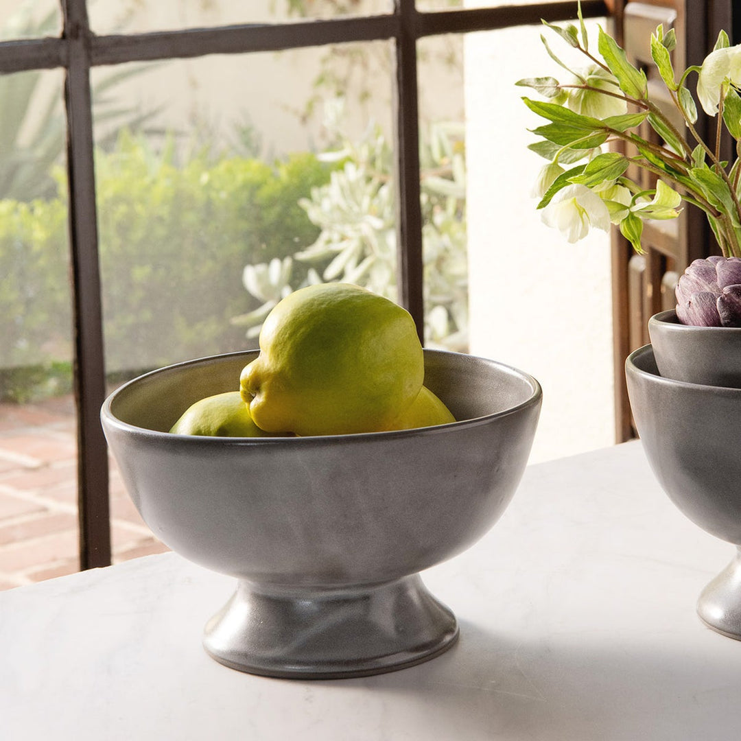 Wilson Cement Glaze Footed Serving Bowl Stoneware Large Pack/2