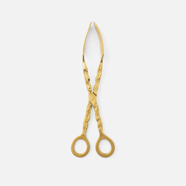Arbor Polished Gold Twig Serving Tongs Brass Pack/2 Boxed