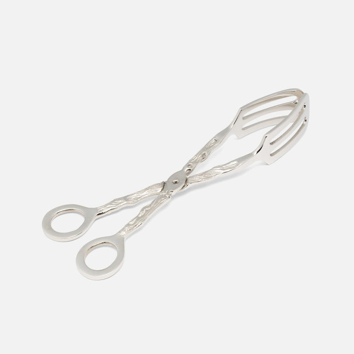 Arbor Polished Silver Twig Serving Tongs Brass Pack/2 Boxed