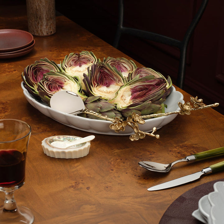 Colson Olive Green/Polished Silver 5-Piece Set: Knife Dinner Fork Salad Fork Soup Spoon Teaspo