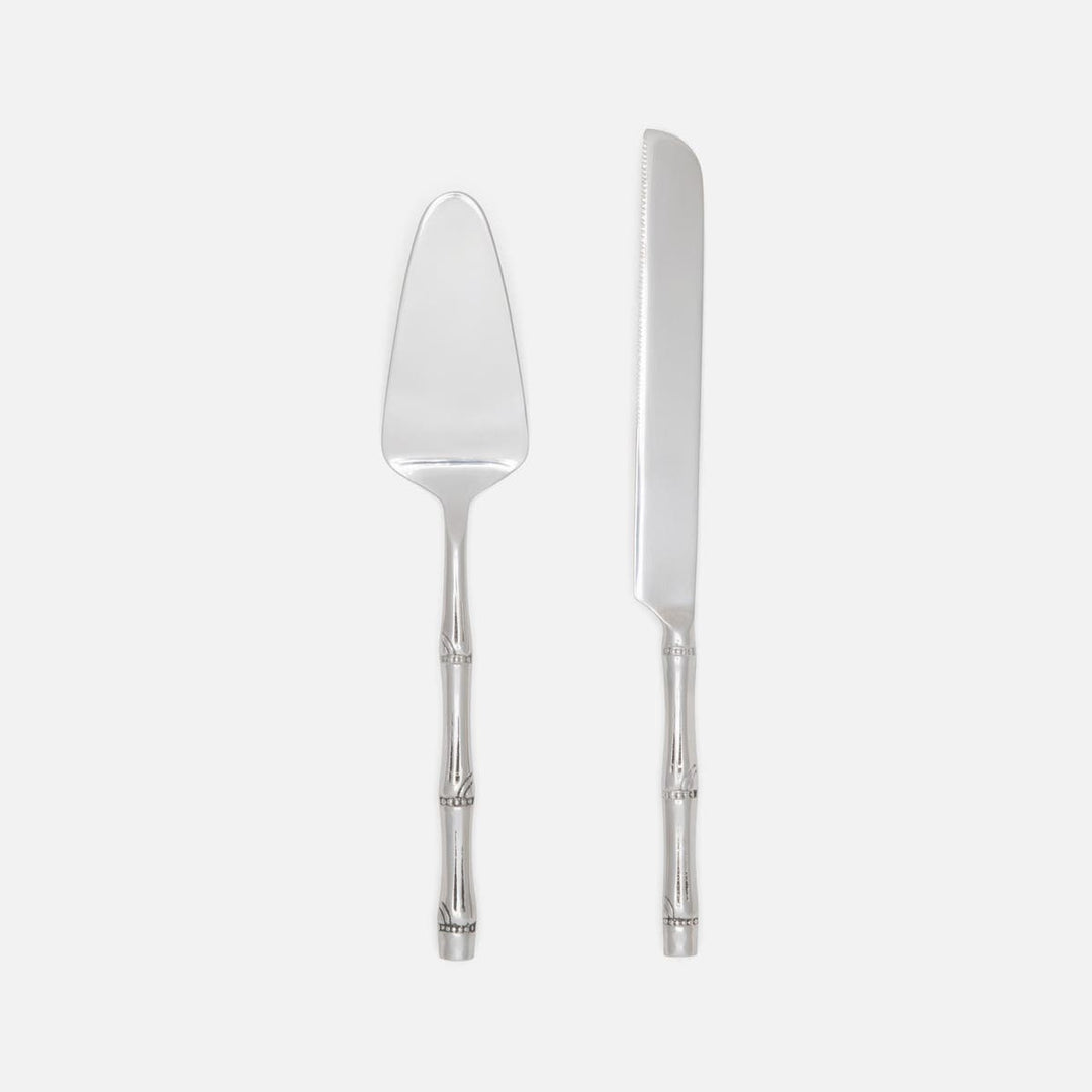 Liliana Polished Silver Cake Serving Set 2-Piece Set: Serving Knife Cake Server