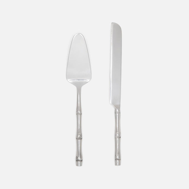 Liliana Polished Silver Cake Serving Set 2-Piece Set: Serving Knife Cake Server