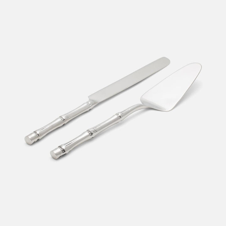 Liliana Polished Silver Cake Serving Set 2-Piece Set: Serving Knife Cake Server