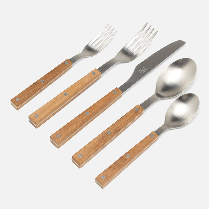 Whitman Natural/Matte Silver 5-Piece Set: Knife Dinner Fork Salad Fork Soup Spoon Teaspoon Ma
