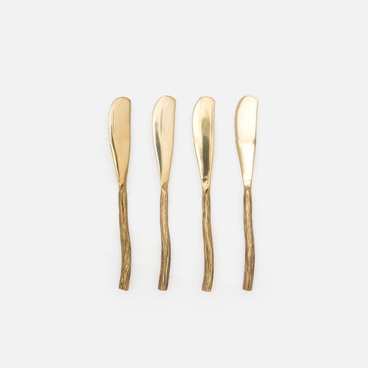 Danele Polished Gold Cheese Spreaders Set/4
