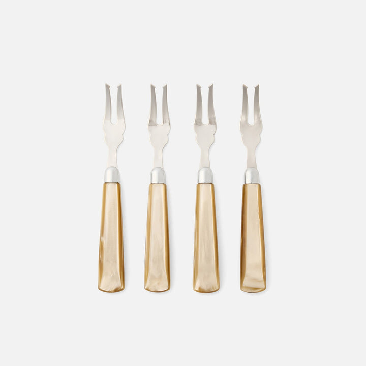 Colson Champagne/Polished Silver Appetizer Fork Acrylic/Stainless Steel Pack/4