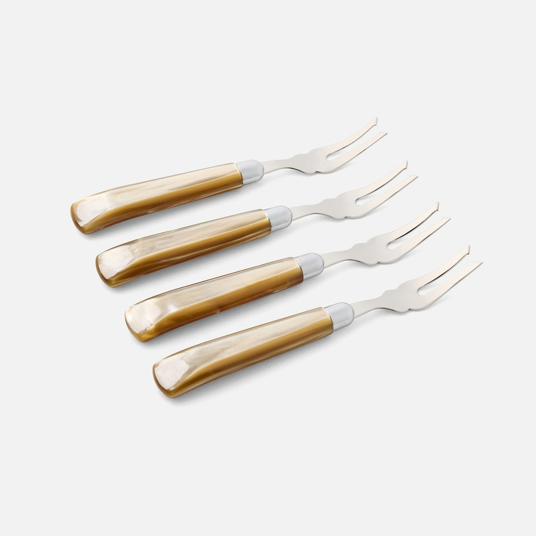 Colson Champagne/Polished Silver Appetizer Fork Acrylic/Stainless Steel Pack/4