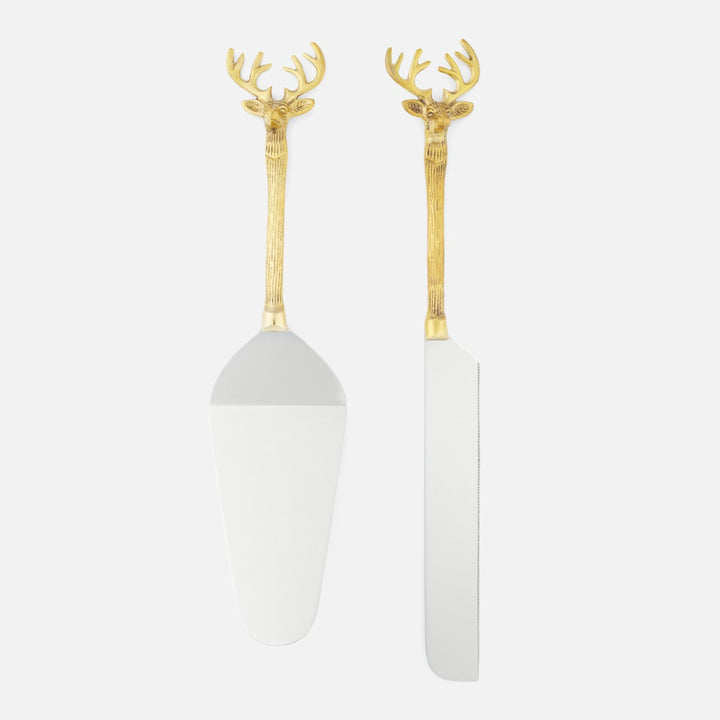 Dash Polished Silver/Gold 2-Piece Serving Set Stainless Steel/Brass Boxed