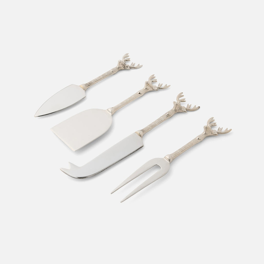 Dash Polished Silver Set Of 4 Cheese Knives Stainless Steel Boxed