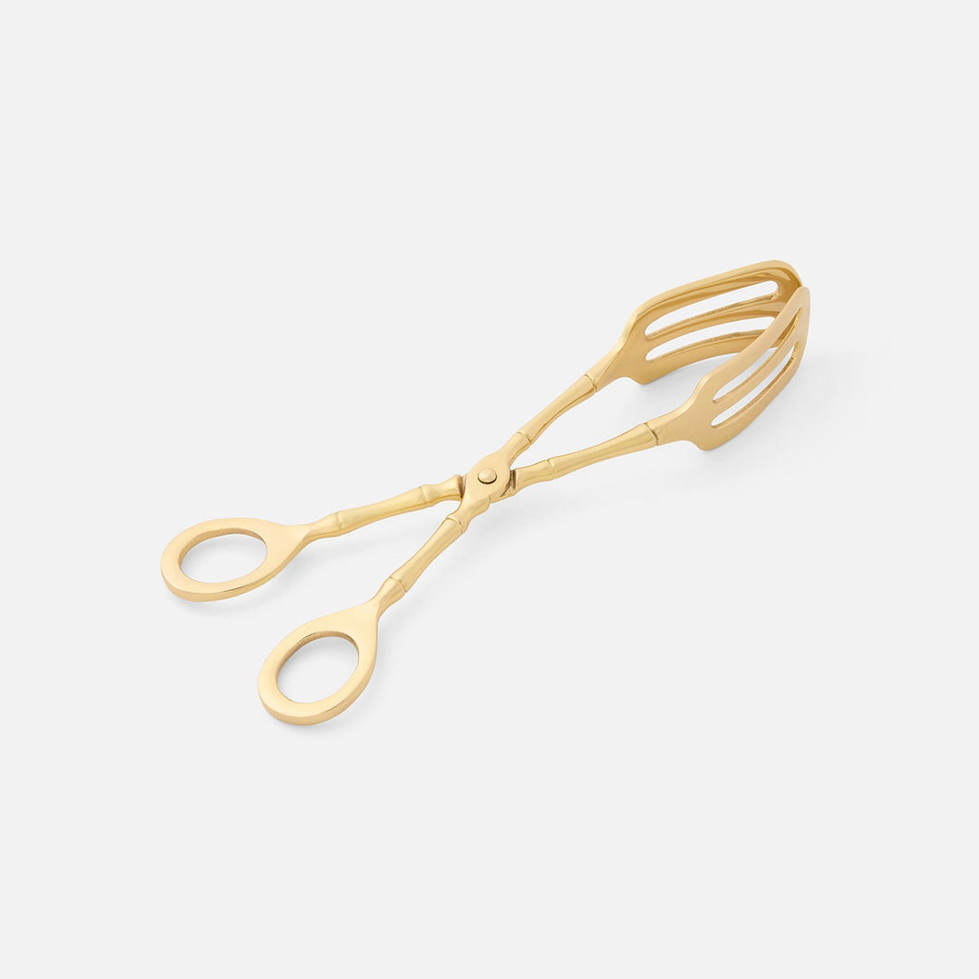 Kayla Polished Gold Serving Tongs Brass Pack/2 Boxed