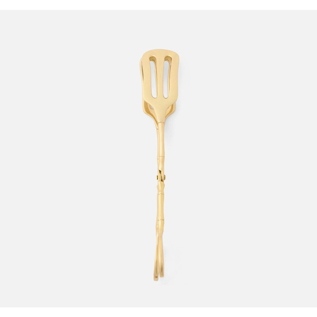 Kayla Polished Gold Serving Tongs Brass Pack/2 Boxed