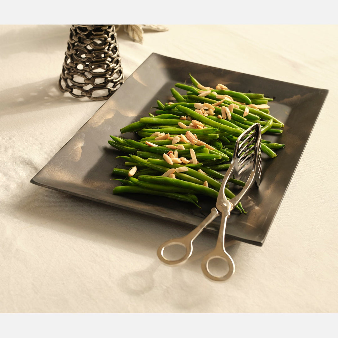 Kayla Polished Nickel Serving Tongs Brass Pack/2 Boxed