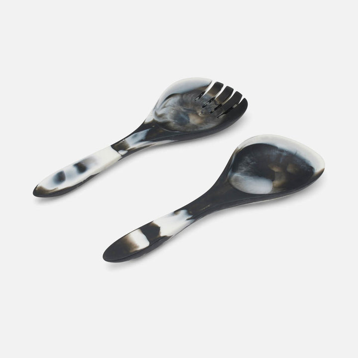 Laney Black Swirled Serving Set 2-Piece Set: Serving Spoon Serving Fork