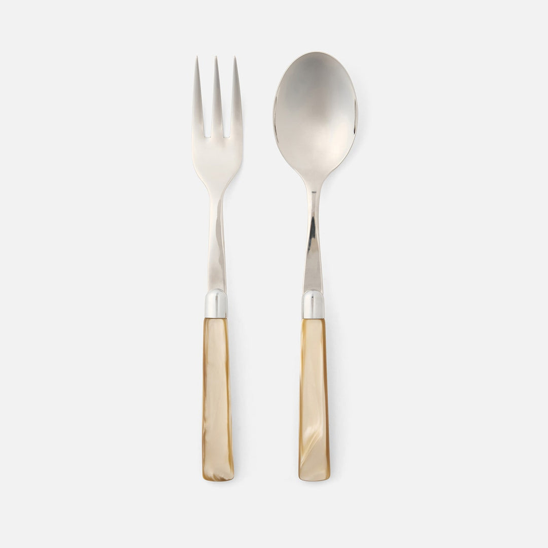 Colson Champagne/Polished Silver 2-Piece Serving Set Spoon,Fork Acrylic/Stainless Steel
