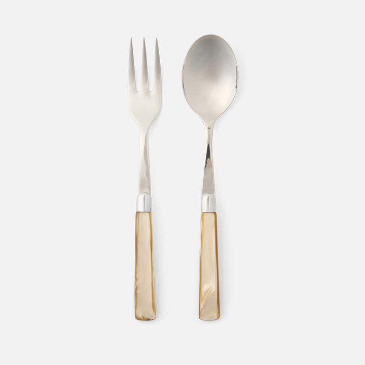 Colson Champagne/Polished Silver 2-Piece Serving Set Spoon,Fork Acrylic/Stainless Steel