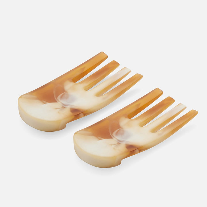 Parker Amber Swirled Serving Set Resin Set/2