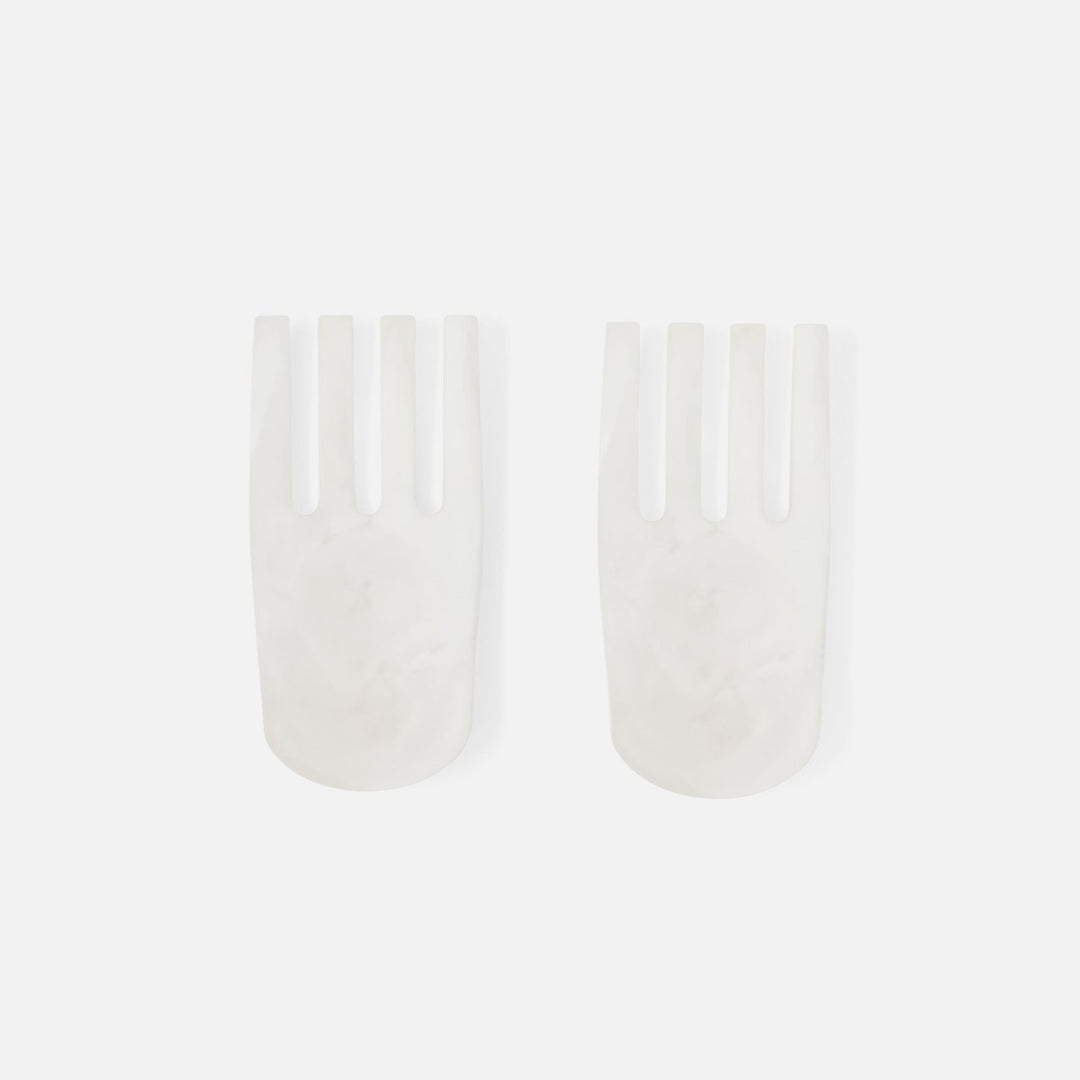 Parker White Swirled Serving Set Resin Set/2