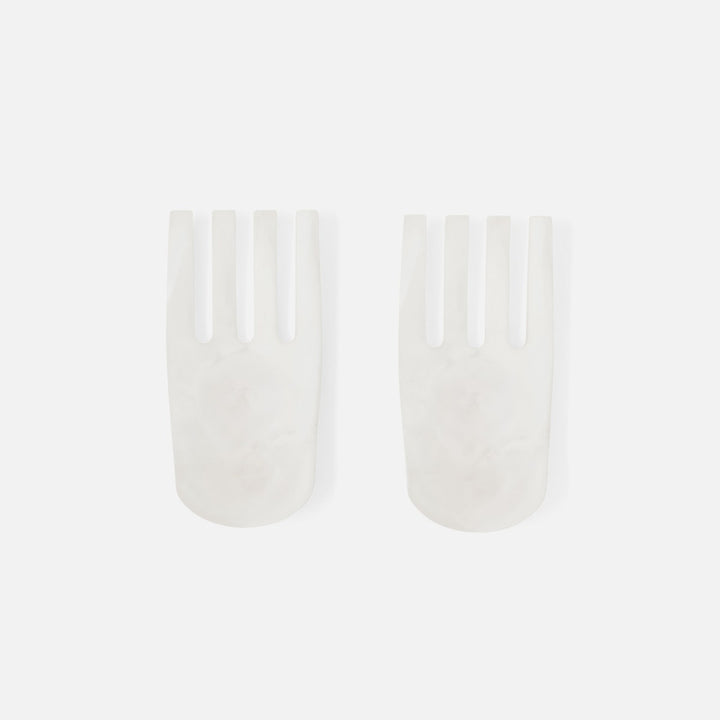 Parker White Swirled Serving Set Resin Set/2