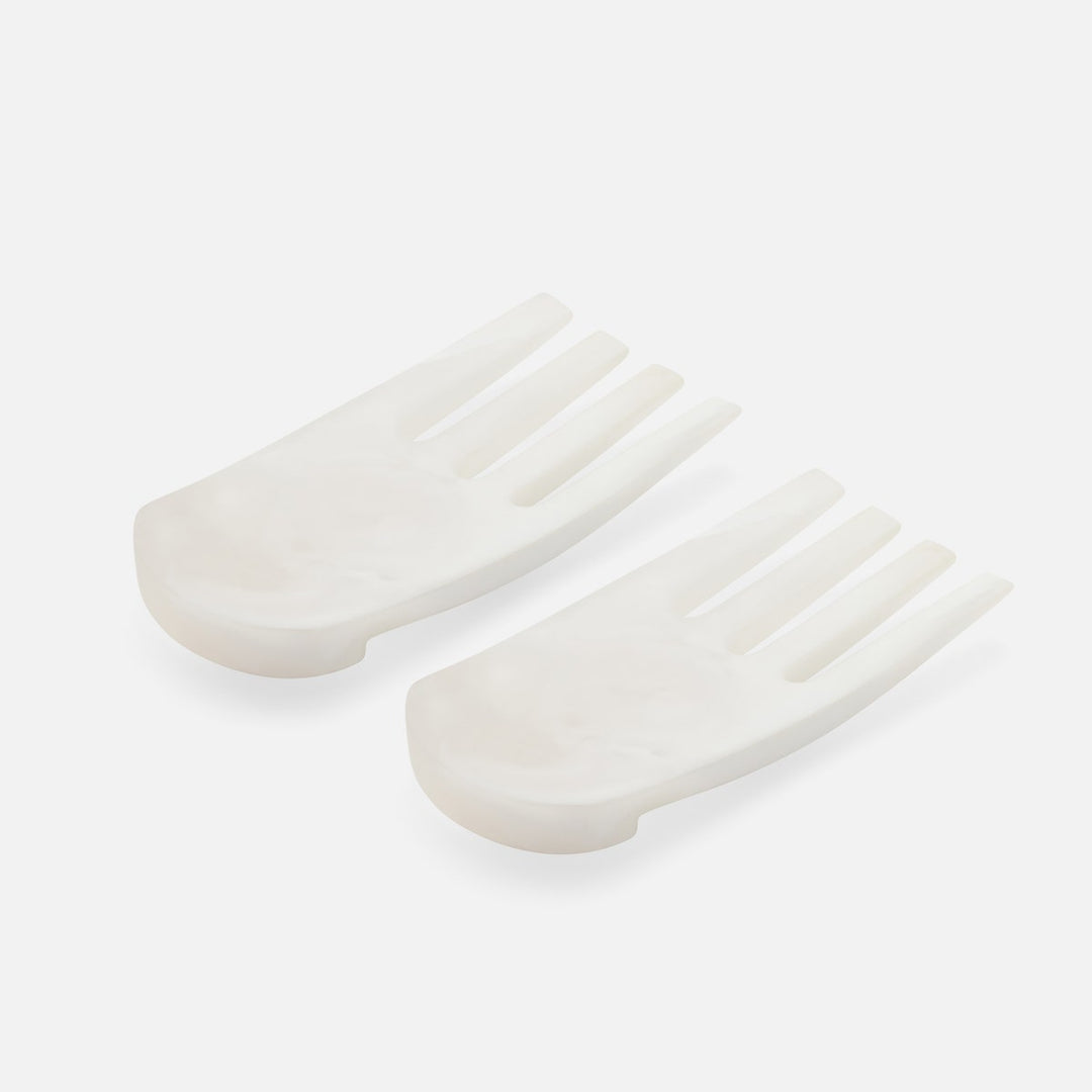 Parker White Swirled Serving Set Resin Set/2
