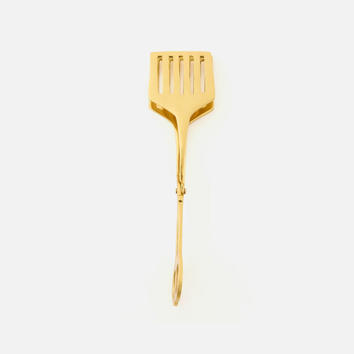 Zena Polished Gold Serving Tongs Brass Pack/2 Boxed