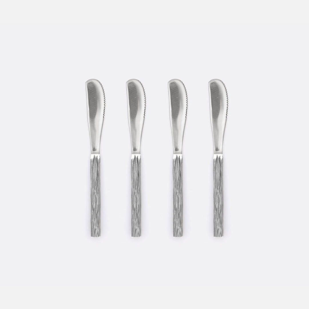 Harrison Silver Faux Bois Cheese Spreaders Set/4