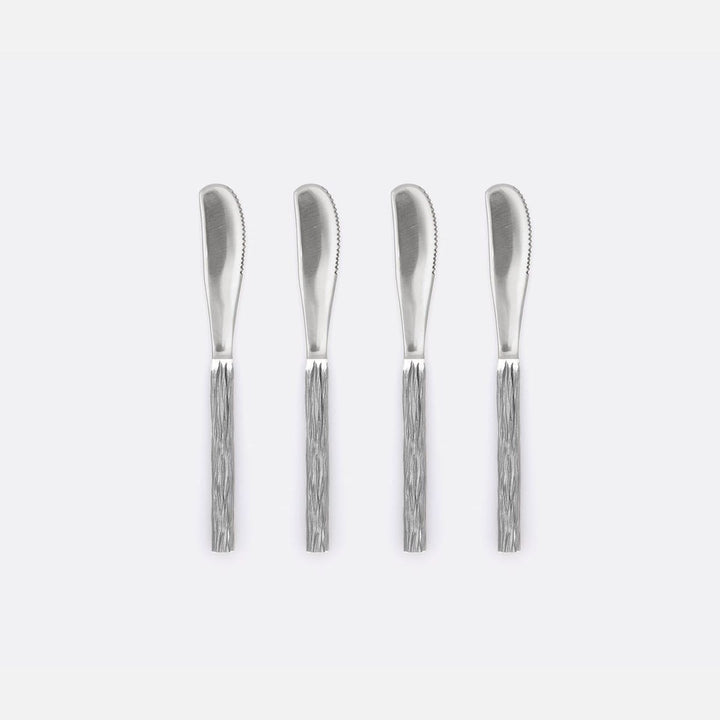 Harrison Silver Faux Bois Cheese Spreaders Set/4