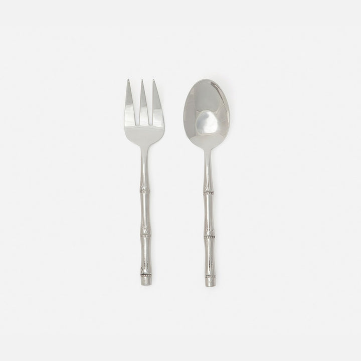 Liliana Polished Silver Serving Set 2-Piece Set: Serving Spoon Serving Fork
