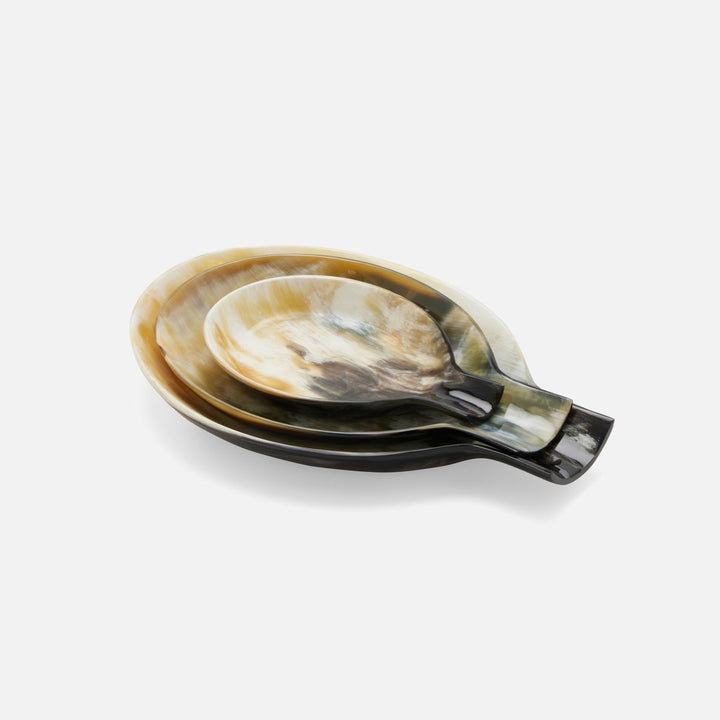 Lorant Mixed Black Horn Spoon Rests Set/3