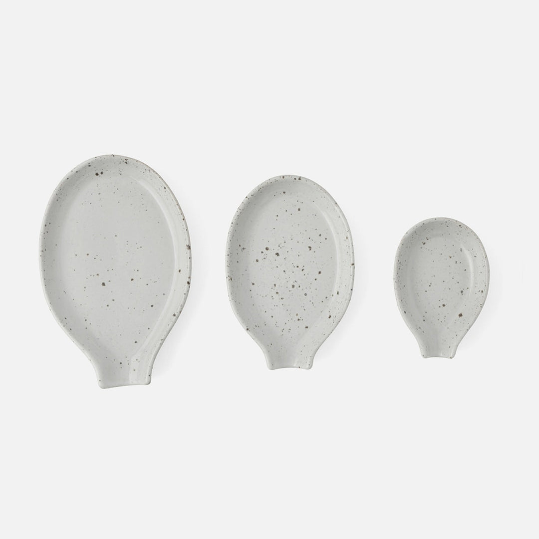 Marcus White Salt Glaze Spoon Rest Stoneware Set/3