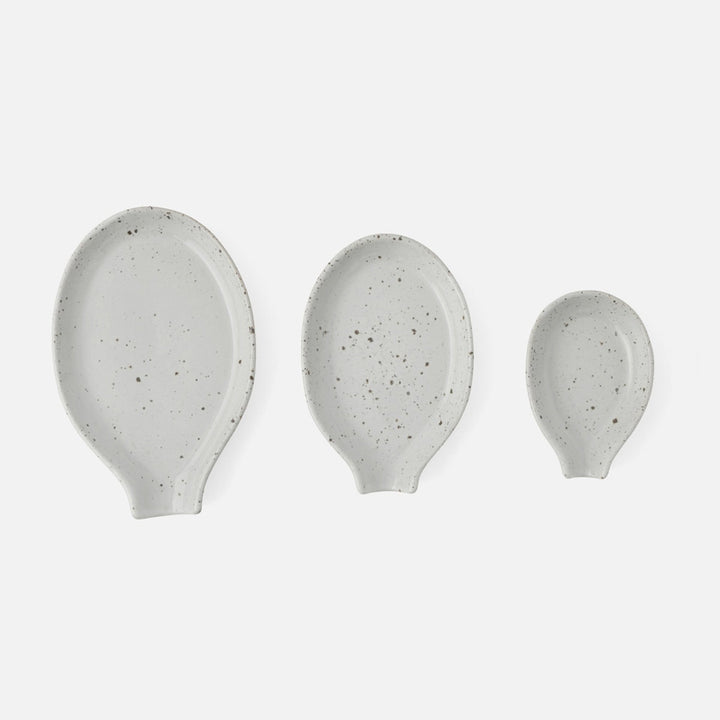 Marcus White Salt Glaze Spoon Rest Stoneware Set/3