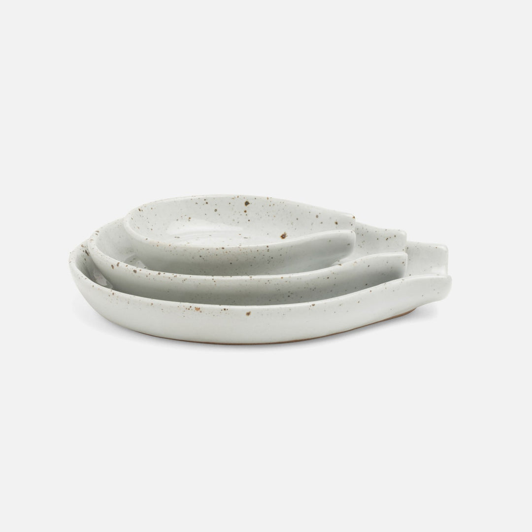 Marcus White Salt Glaze Spoon Rest Stoneware Set/3