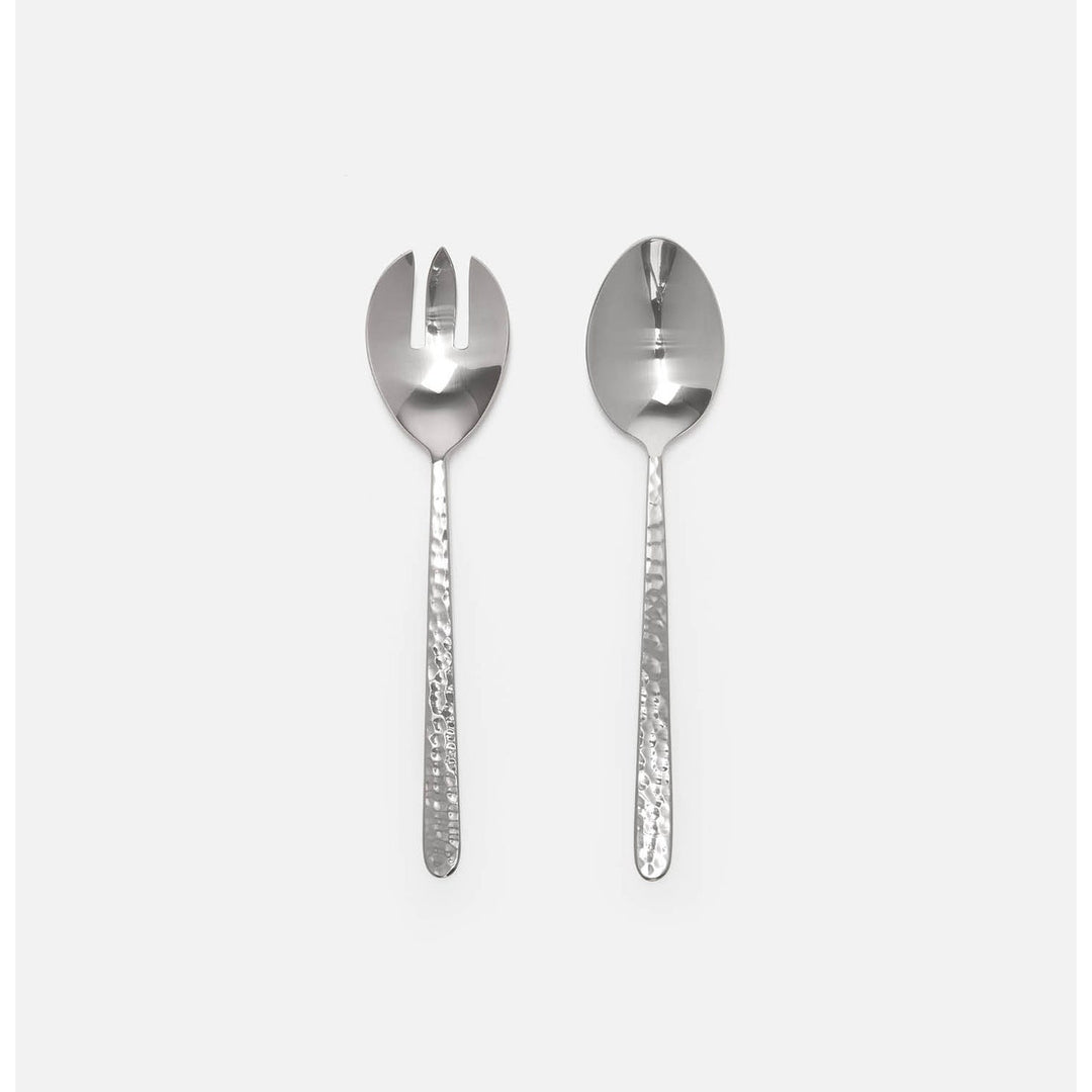 Zora Polished Silver Serving Set 2-Piece Set: Serving Spoon Serving Fork