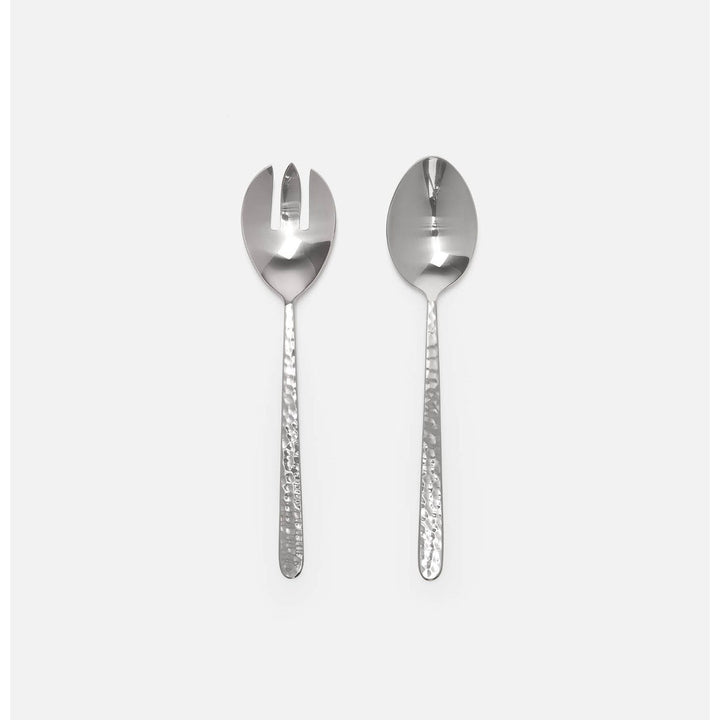 Zora Polished Silver Serving Set 2-Piece Set: Serving Spoon Serving Fork