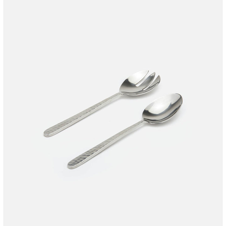 Zora Polished Silver Serving Set 2-Piece Set: Serving Spoon Serving Fork