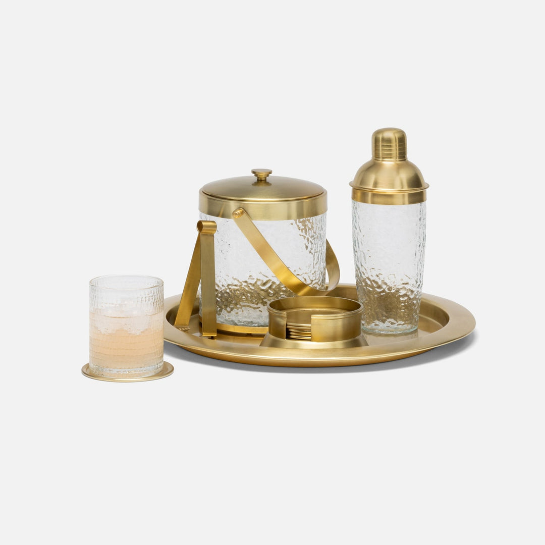 Allegra Gold Round Coaster Set Of 6 Matte Brass