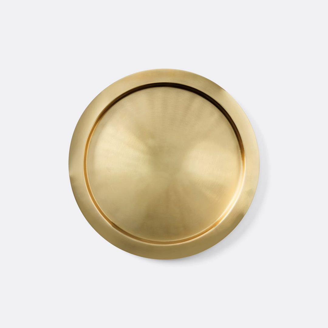 Allegra Gold Round Tray Matte Brass