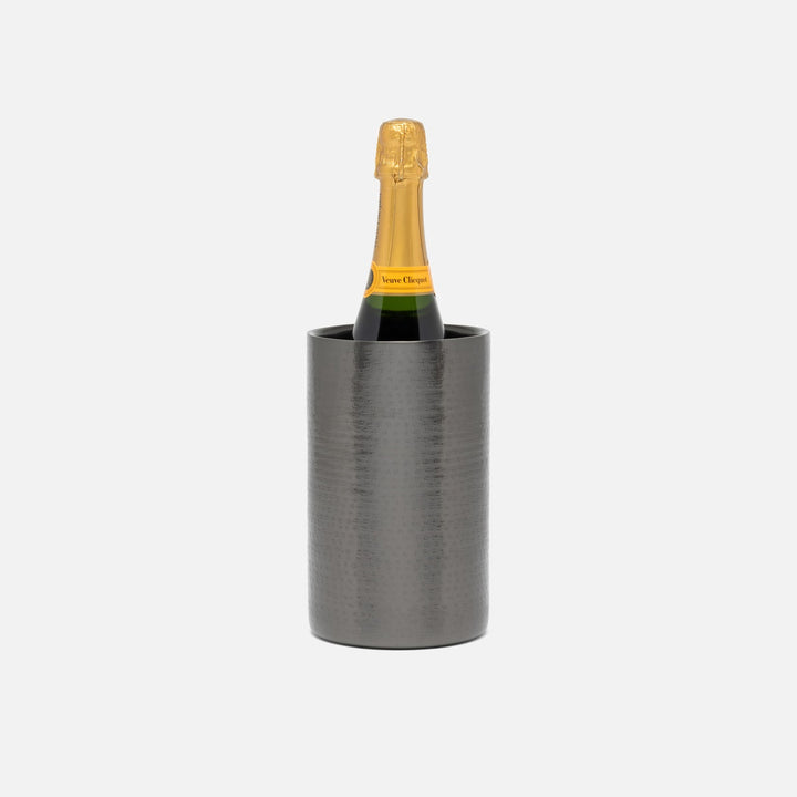 Amherst Dark Nickel Wine Chiller Hammered Stainless Steel