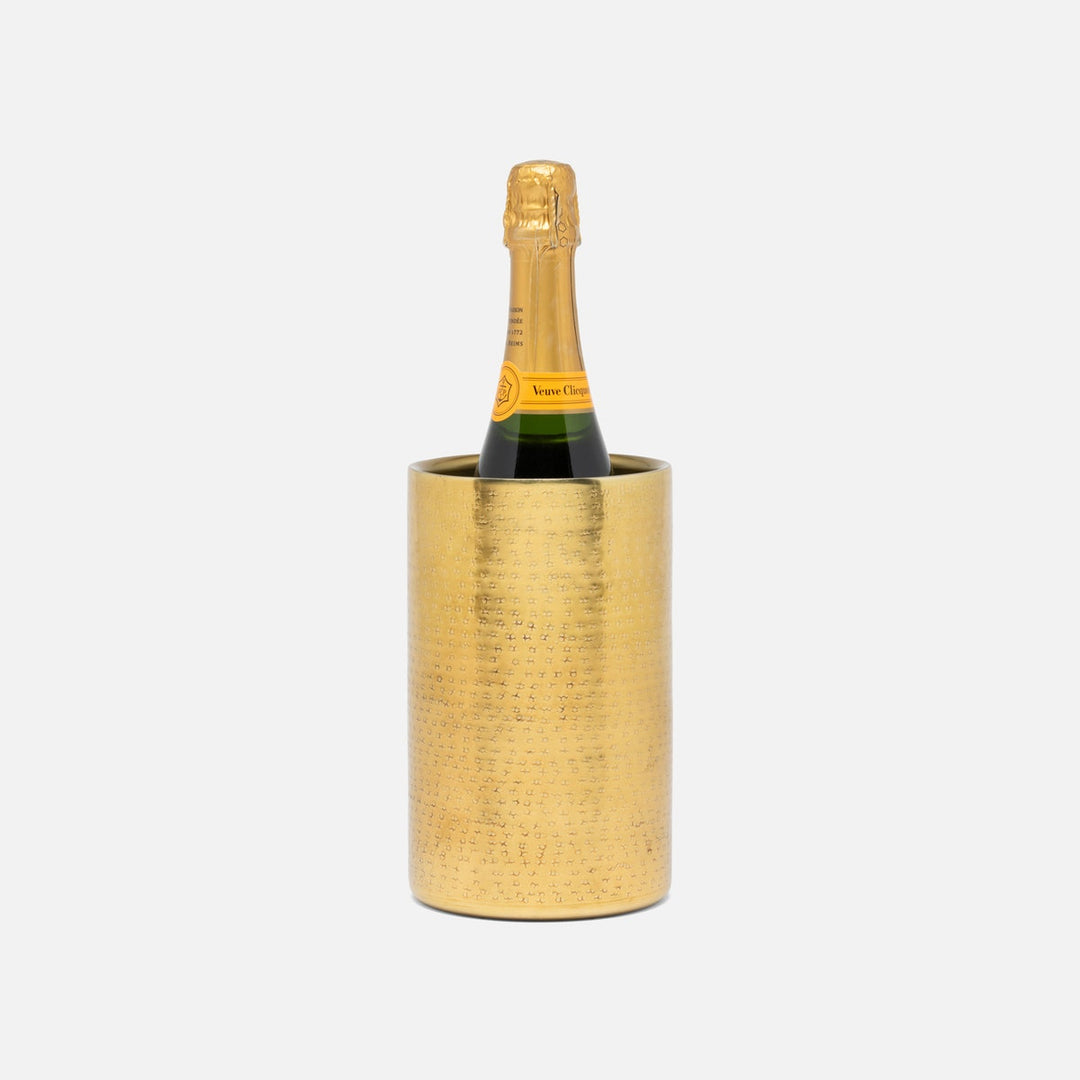 Amherst Vintage Brass Wine Chiller Hammered Stainless Steel