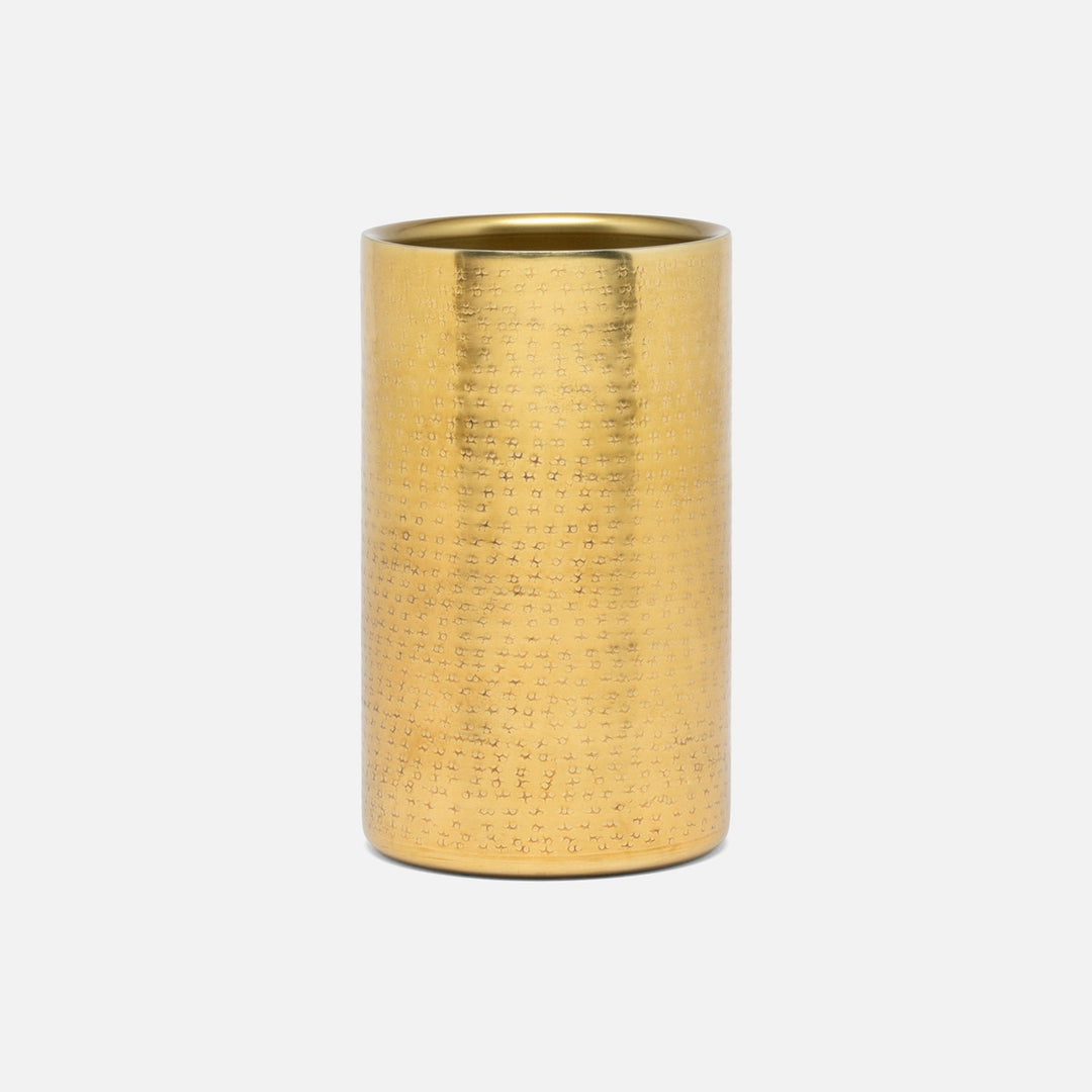 Amherst Vintage Brass Wine Chiller Hammered Stainless Steel