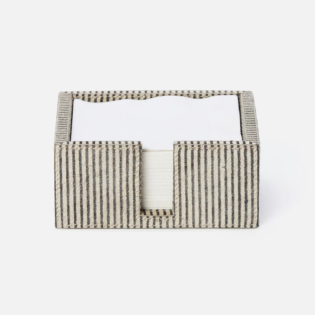 Bandar Brown Candy Striped Cocktail Napkin Holder Hair-On-Hide Pack/2