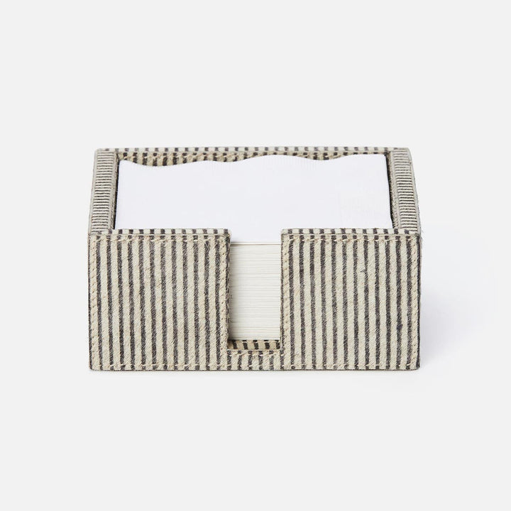 Bandar Brown Candy Striped Cocktail Napkin Holder Hair-On-Hide Pack/2