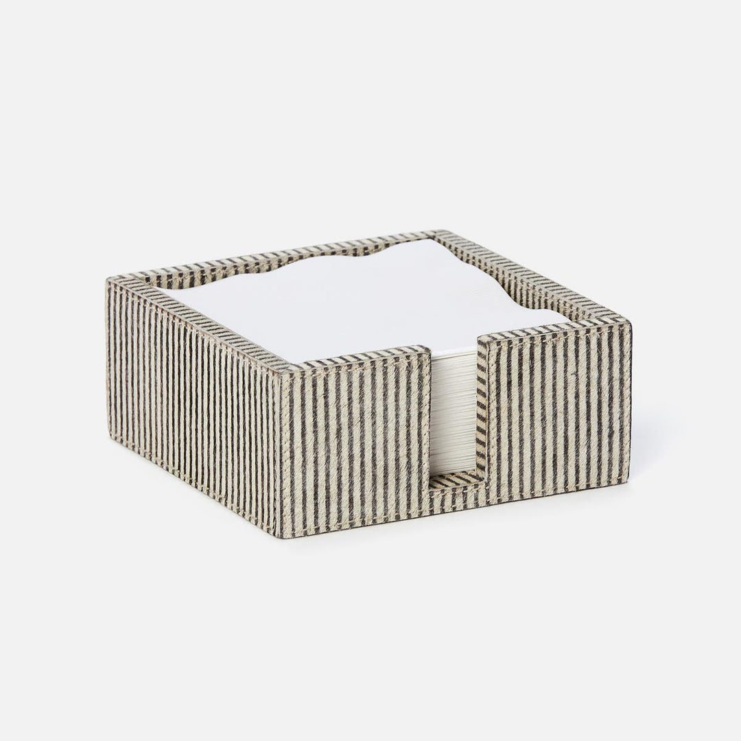 Bandar Brown Candy Striped Cocktail Napkin Holder Hair-On-Hide Pack/2
