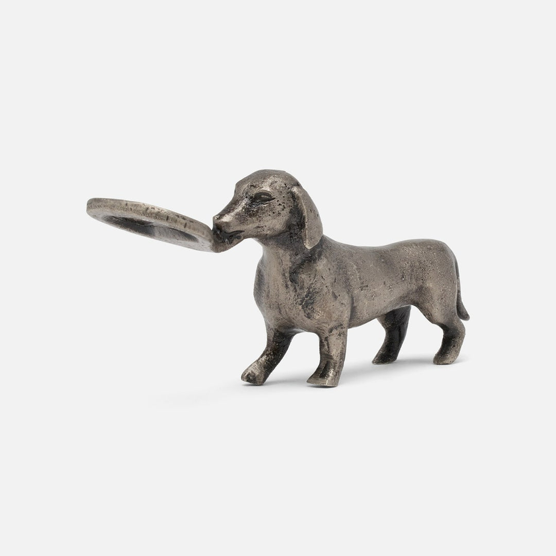 Bruno Antique Pewter Dachshund Bottle Opener Brass Set/2